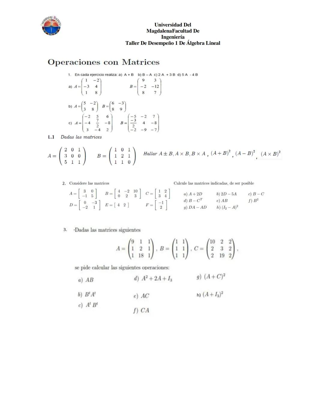 Quiz álgebra lineal