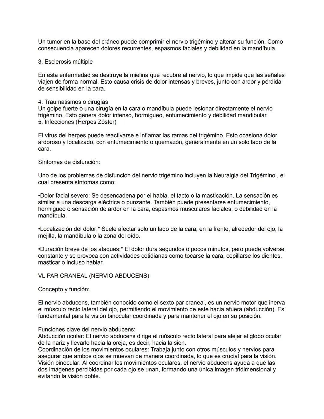 # EXPOSICIÓN DE MORFOLOGÍA
# V PAR CRANEAL (NERVIO TRIGÉMINO)
Concepto y función:
El nervio trigémino, también conocido como el quinto pa