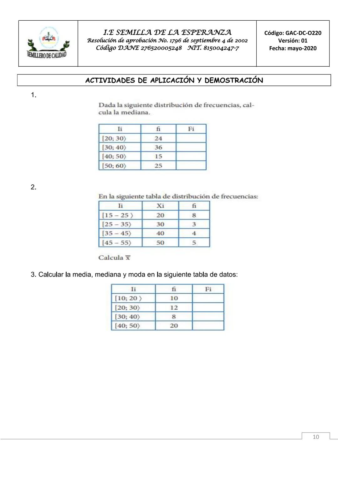 # SEMILLERO DE CALIDAD
I.E SEMILLA DE LA ESPERANZA
Resolución de aprobación No. 1796 de septiembre 4 de 2002
Código DANE 276520005248 NIT.