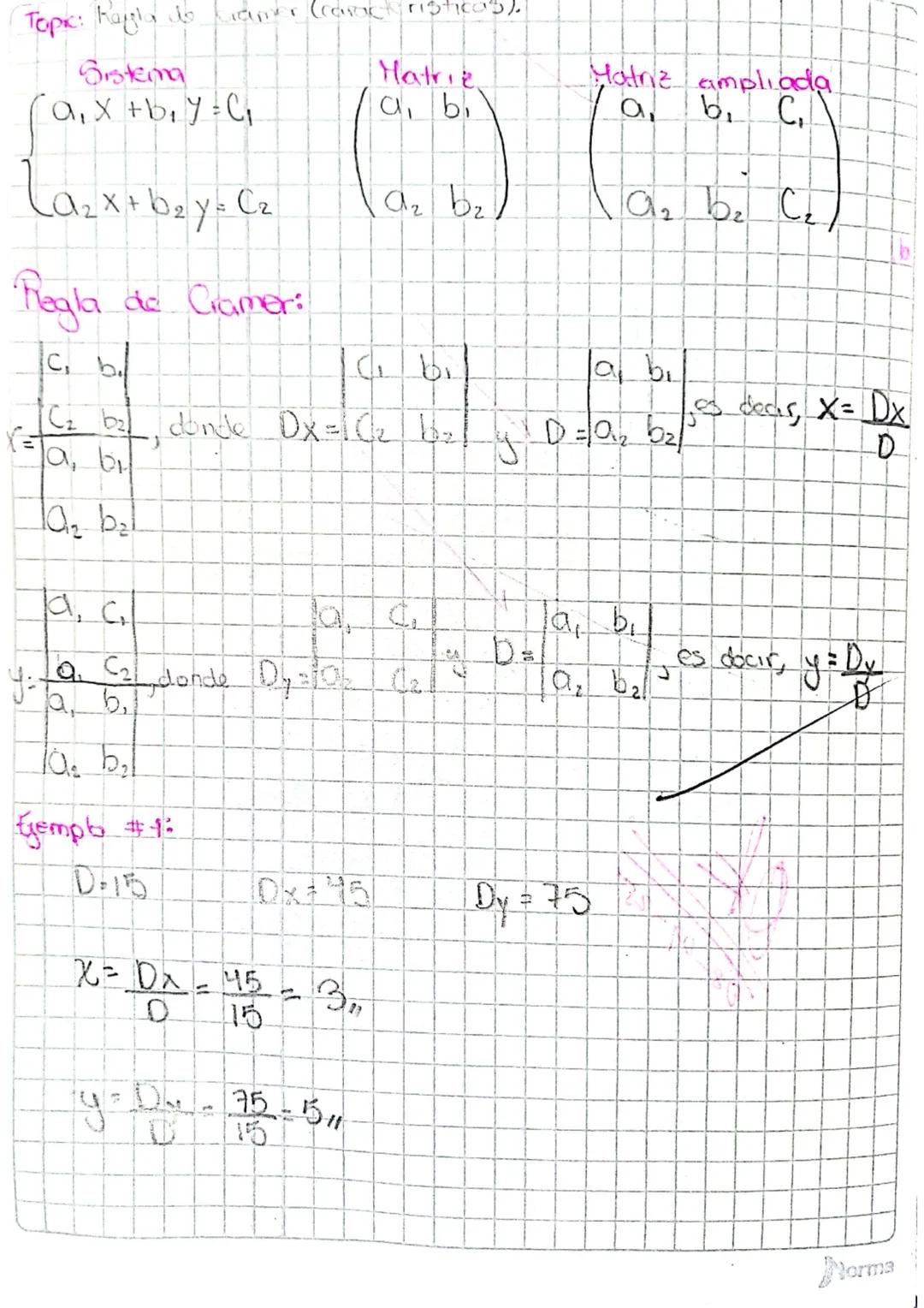 Topic Regla de Cramer.
Yatriz
000/matriz es la disposicion
to insimeros que te asocia con
sisterra de ecuaciones, los
números de dicha matr