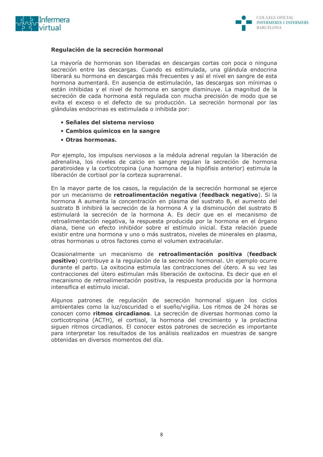 ५५
Infermera
virtual
DOCUMENTO ORIGINAL DE LA AUTORA
SISTEMA ENDOCRINO
• ENDOCRINOLOGÍA. GENERALIDADES
Concepto de glándula endocrina y d