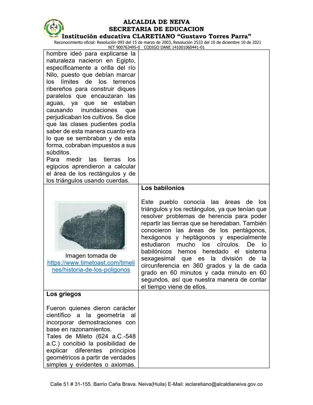 # ALCALDIA DE NEIVA
SECRETARIA DE EDUCACION
Institución educativa CLARETIANO "Gustavo Torres Parra"
Reconocimiento oficial: Resolución 093 d