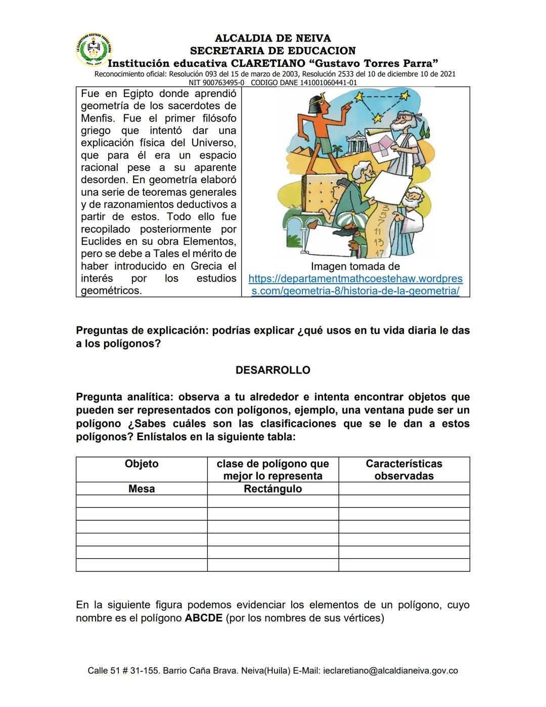 # ALCALDIA DE NEIVA
SECRETARIA DE EDUCACION
Institución educativa CLARETIANO "Gustavo Torres Parra"
Reconocimiento oficial: Resolución 093 d