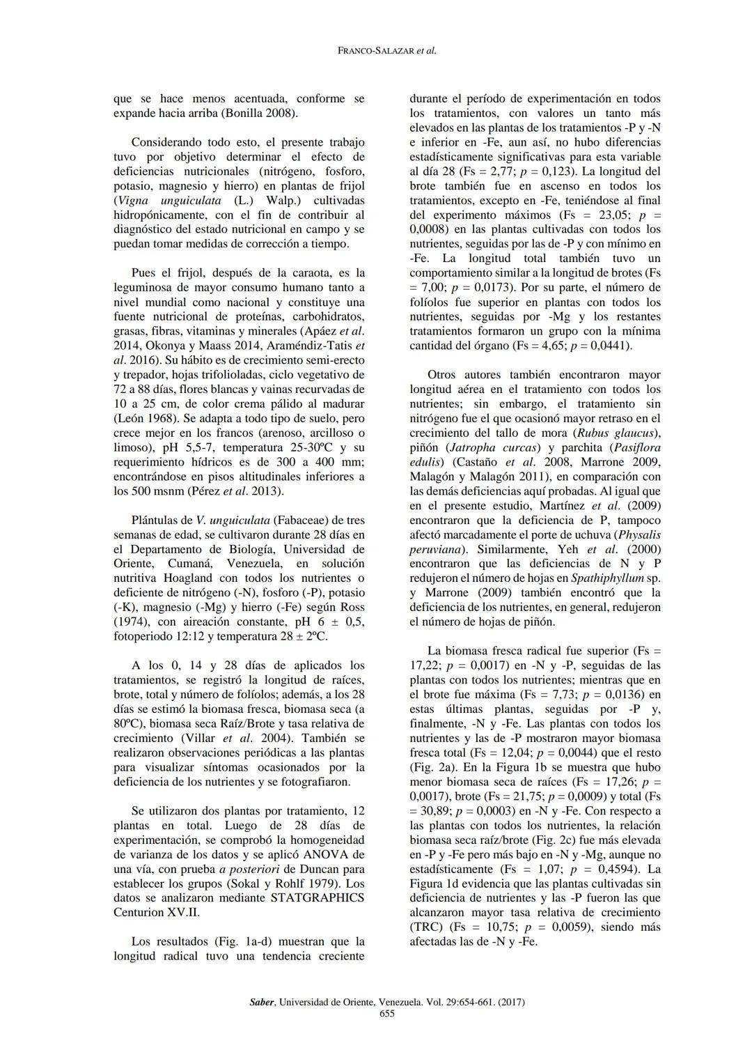 # View metadata, citation and similar papers at core.ac.uk
provided by Universidad de Oriente Venezuela. Consejo de Investigación: Revistas