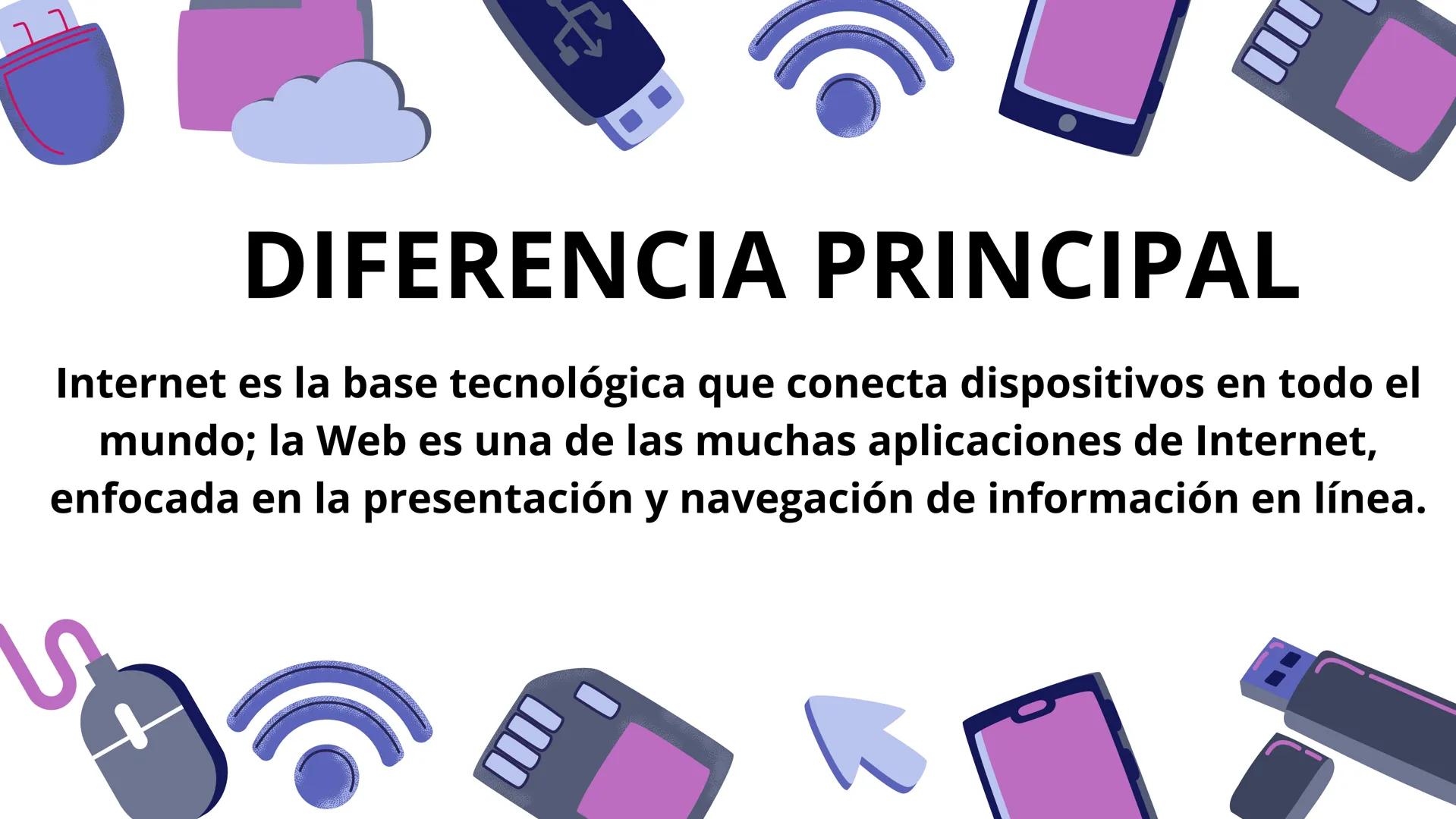 # DIFERENCIAS ENTRE EL
# INTRNET Y LA WEB
JOSELIS IBAÑEZ
ANAHY RUMBO # EL INTERNET
Es una red mundial de computadoras interconectadas que