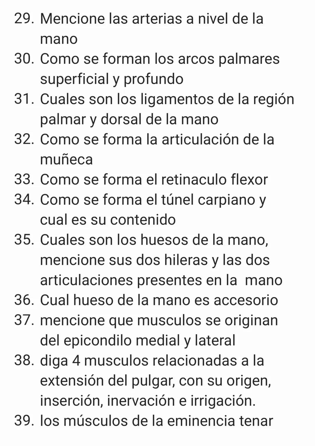 PREGUNTAS:
1. que nervio acompaña a la arteria
braquial
2. musculos que llegan a la corredera
bicipital
3. inervación de músculos del brazo