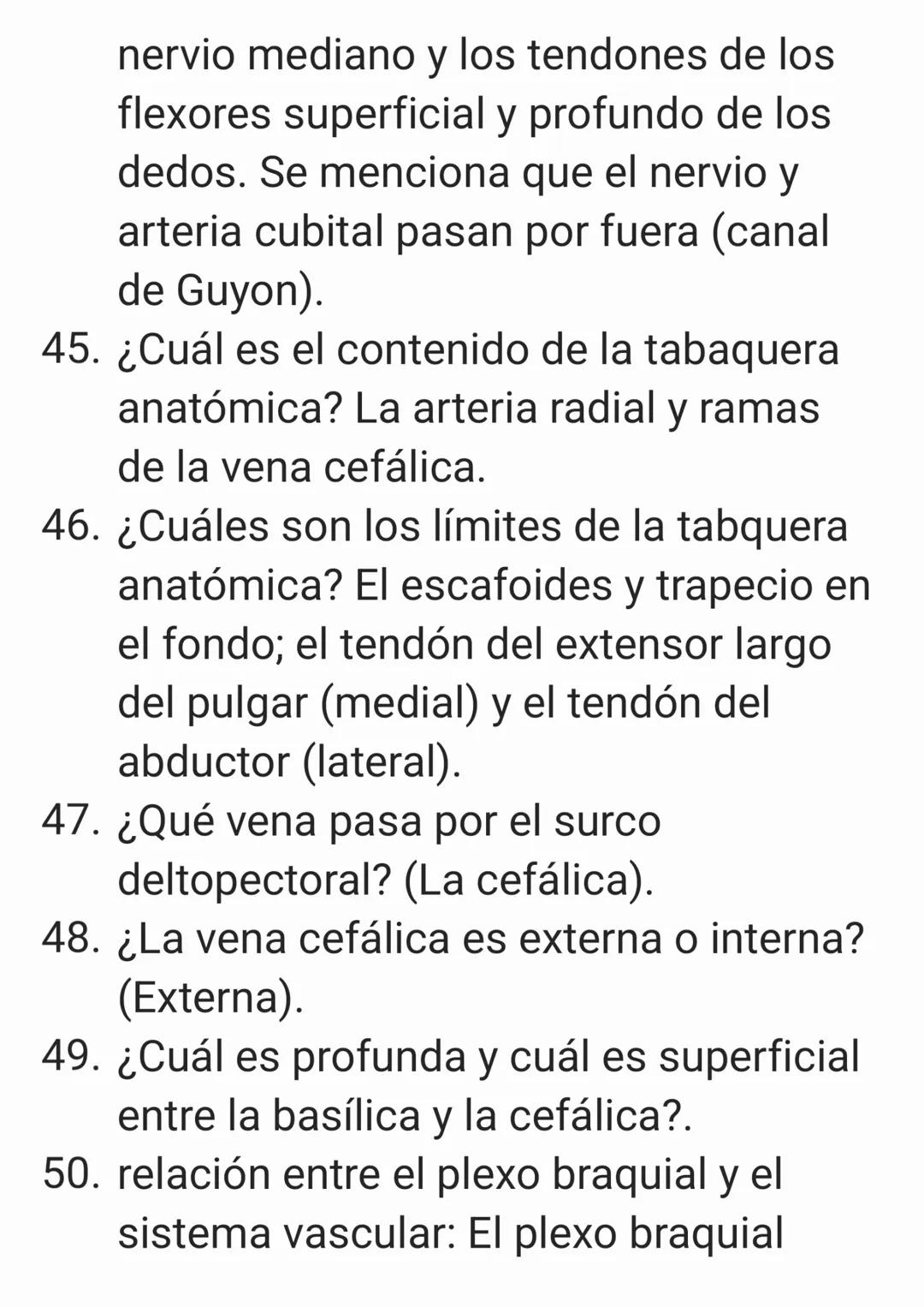 PREGUNTAS:
1. que nervio acompaña a la arteria
braquial
2. musculos que llegan a la corredera
bicipital
3. inervación de músculos del brazo