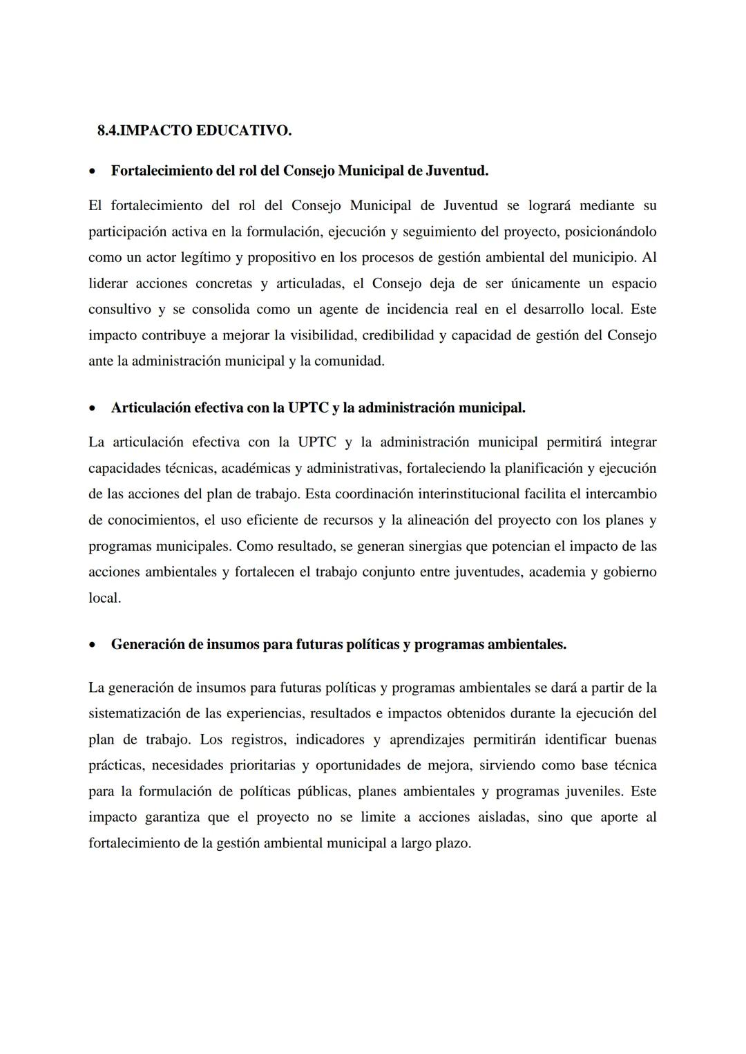 EJE 5; MEDIO AMBIENTE Y TERRITORIO
Consejo Municipal de Juventud - Periodo 2026-2029
Nombre del proyecto:
Juventud Consciente: Ambiente,