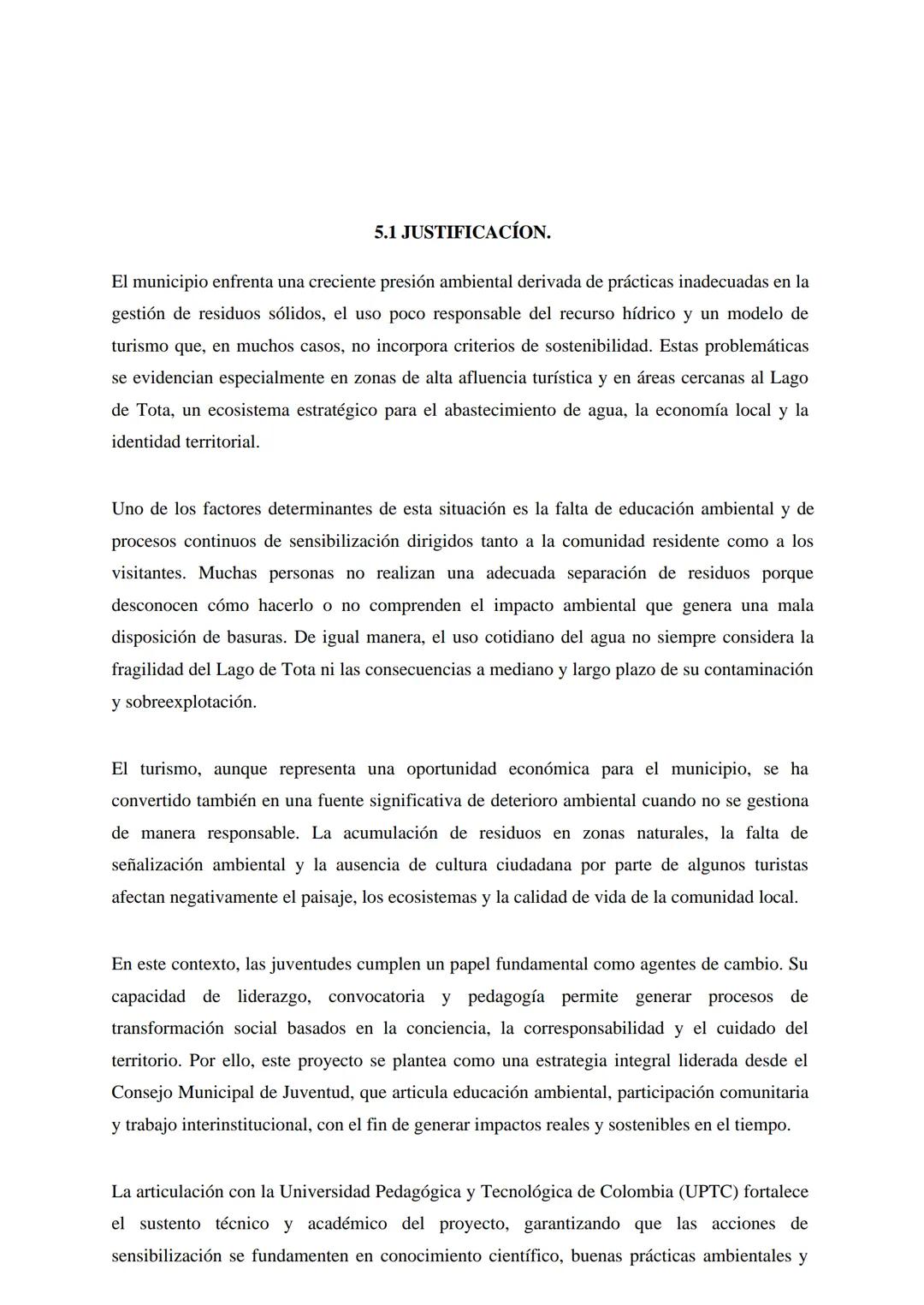 EJE 5; MEDIO AMBIENTE Y TERRITORIO
Consejo Municipal de Juventud - Periodo 2026-2029
Nombre del proyecto:
Juventud Consciente: Ambiente,