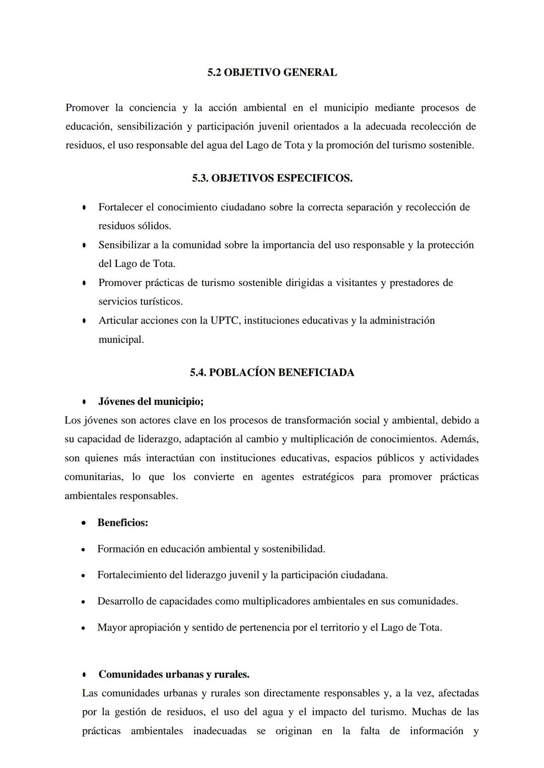 EJE 5; MEDIO AMBIENTE Y TERRITORIO
Consejo Municipal de Juventud - Periodo 2026-2029
Nombre del proyecto:
Juventud Consciente: Ambiente,