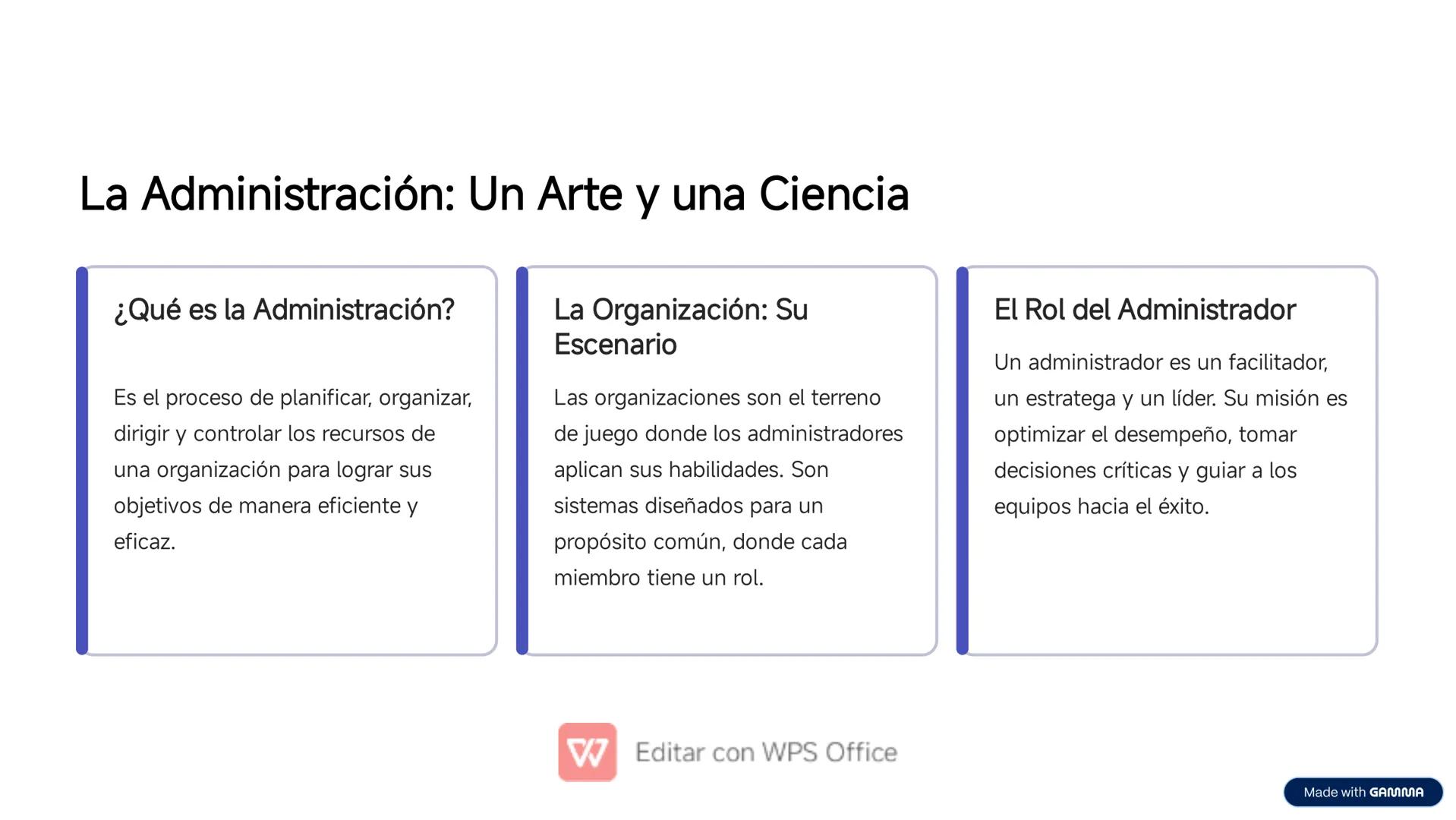 -100%)
(48)
Conceptos Fundamentales y
Metodologías de la
Administración
Bienvenidos, futuros gestores administrativos. En esta presentació