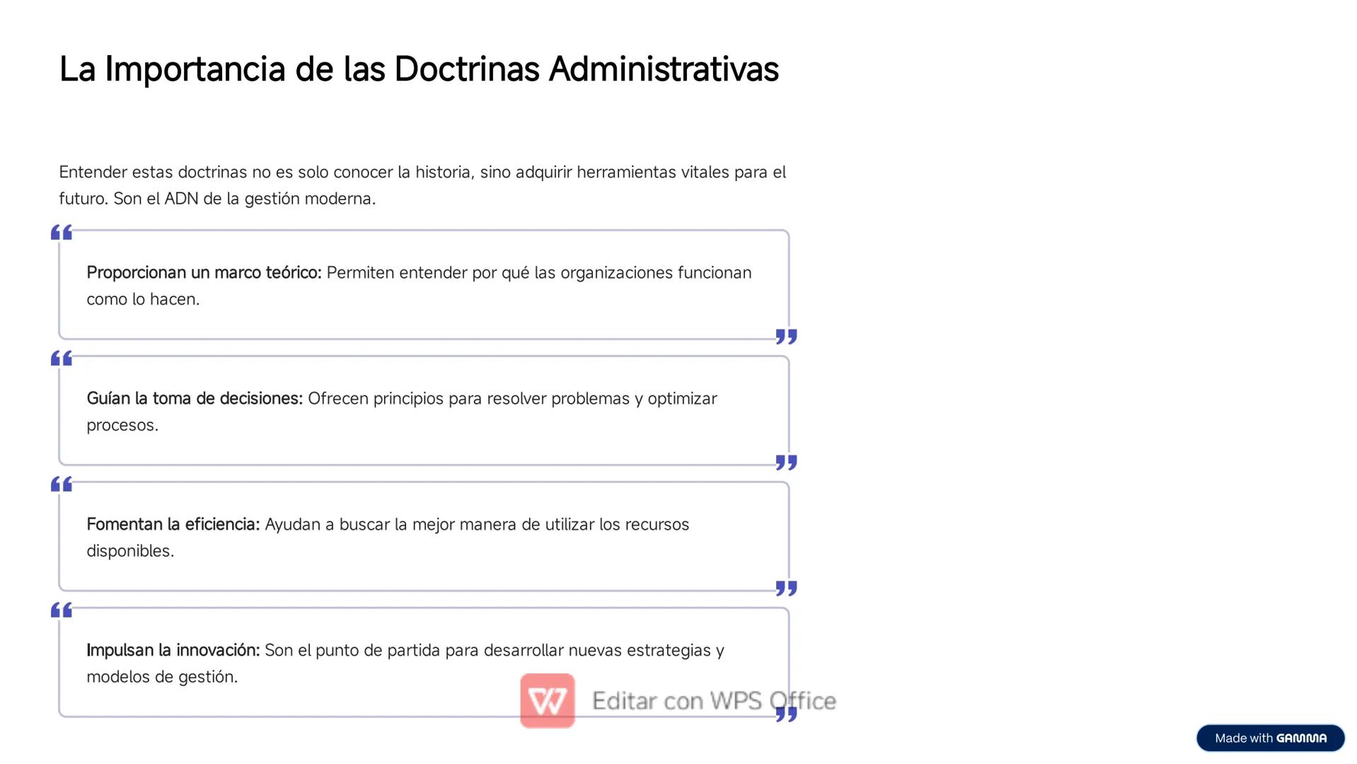 -100%)
(48)
Conceptos Fundamentales y
Metodologías de la
Administración
Bienvenidos, futuros gestores administrativos. En esta presentació