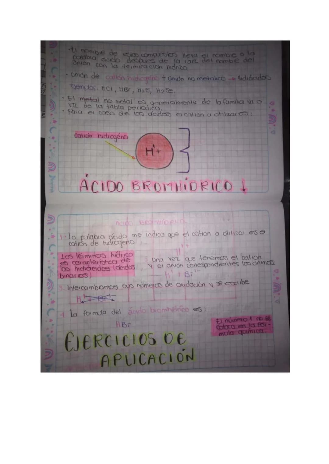 Topic Nomenclatura de ácidos.
# ÁCIDOS
## HIDRÁCIDOS
## OXACIDOS
H+ NM
1. HIDRÁCIDOS
* También conocido como ácidos binarios.
* No