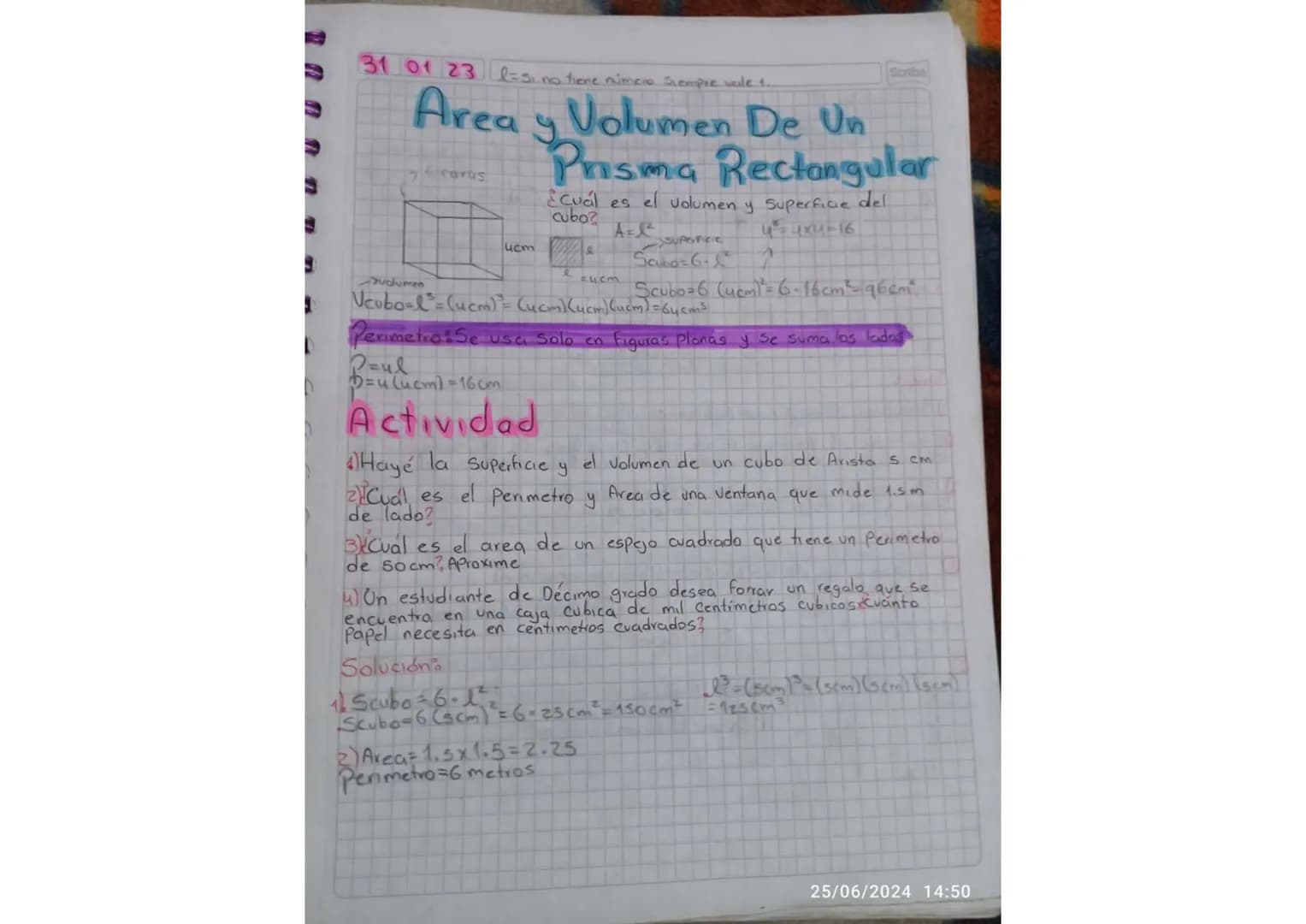 31 01 23 l=Si no tiene número siempre vale 1.
Scribe
# Area y Volumen De Un Prisma Rectangular
7 caras
Volumen
4cm
e
¿Cuál es el volumen y