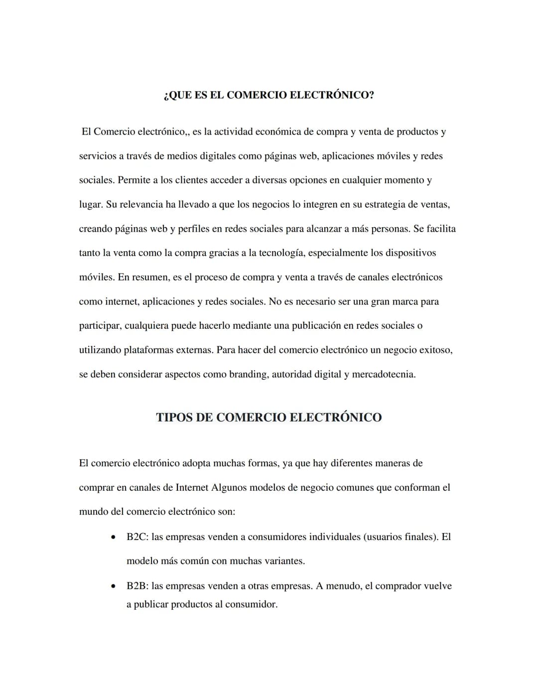 # Tabla de Contenidos
¿Qué Es El Comercio Electronico?1
Tipos De Comercio Electronico;Error! Marcador no definido.
Plataformas Mas Utilizad