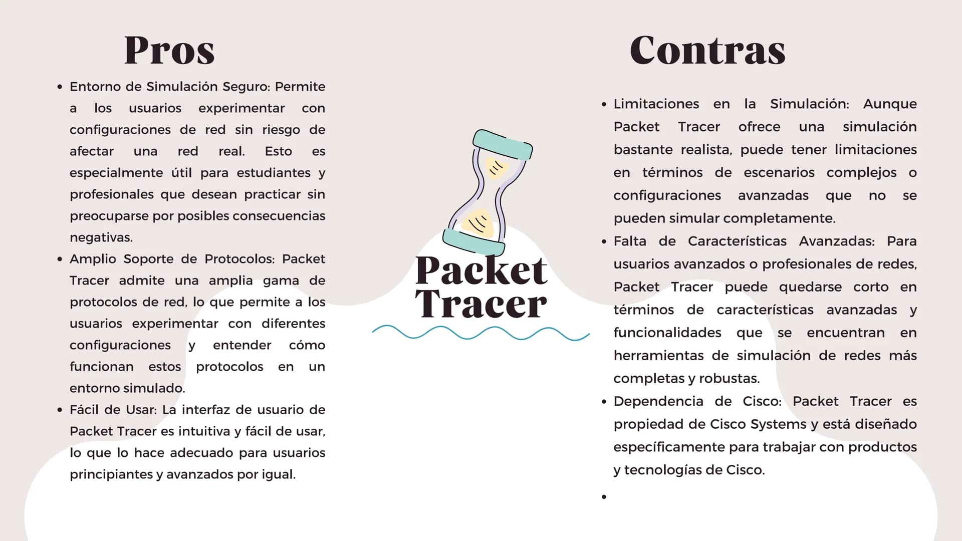 # ¿Qué es?
* Packet Tracer es un software de simulación de redes desarrollado por Cisco Systems. Se utiliza principalmente para diseñar, con