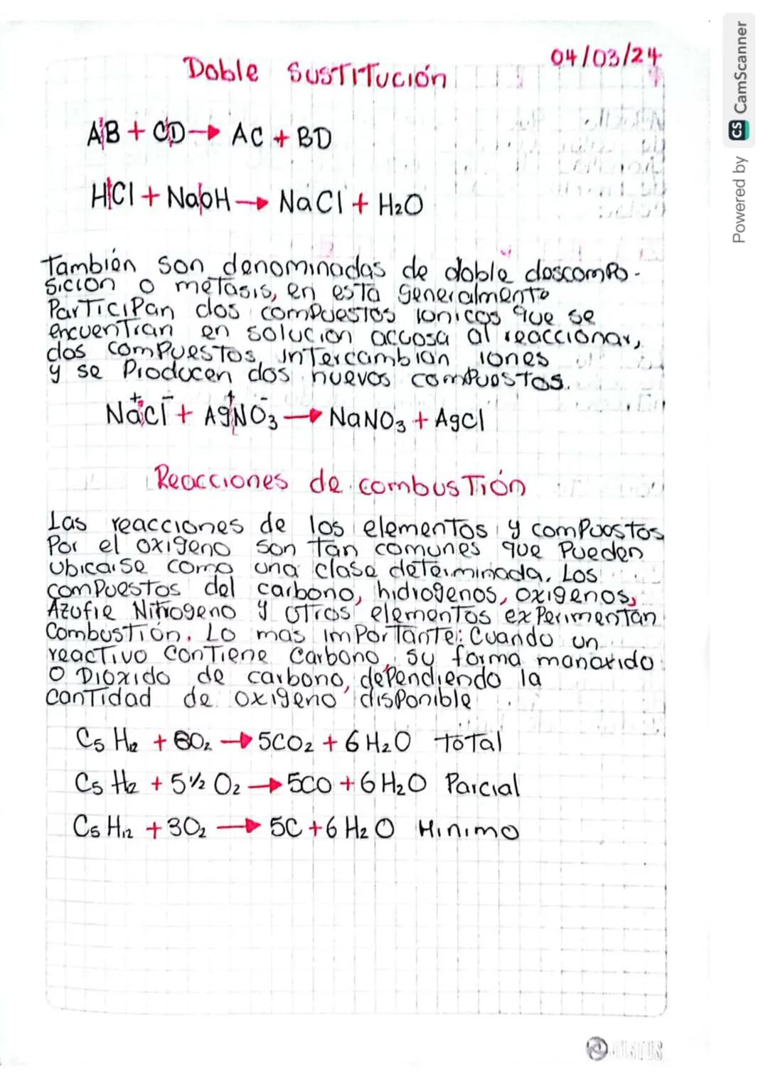 ## Reacciones Quimicas
21-02-24
Una reaccion quimica es un proceso quimico en el cual unas sustancias, denominadas reactivos, se transforma