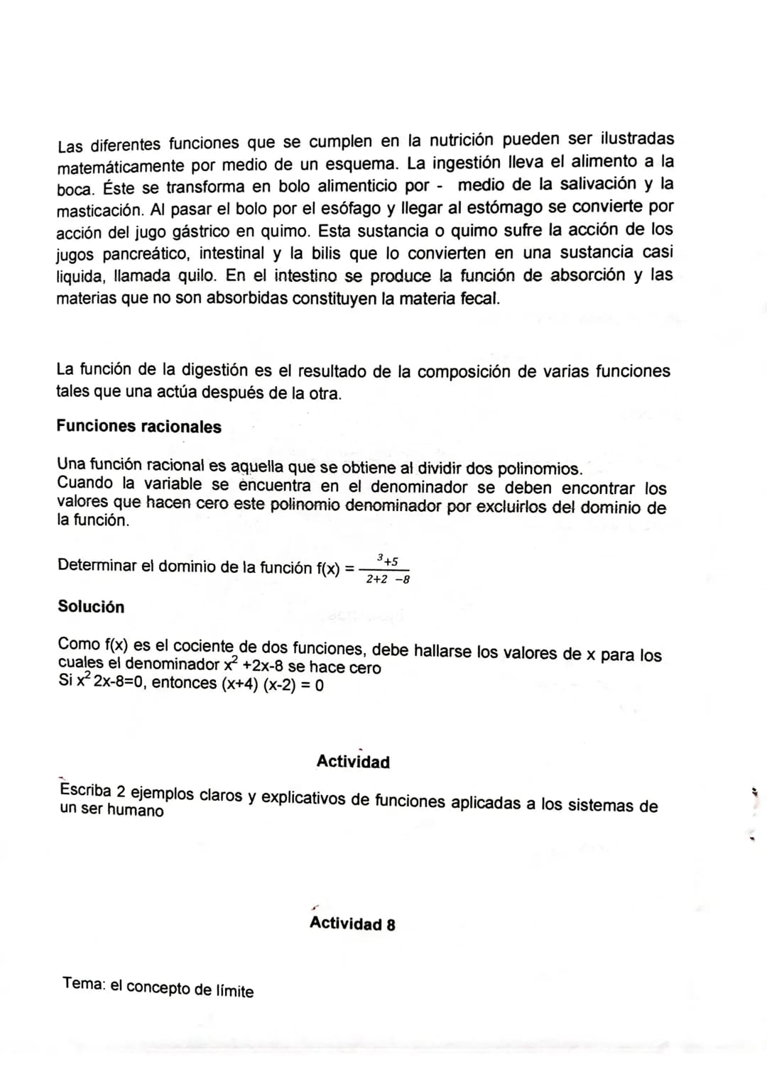 CÁLCULO Las diferentes funciones que se cumplen en la nutrición pueden ser ilustradas matemáticamente por medio de un esquema. La ingestión