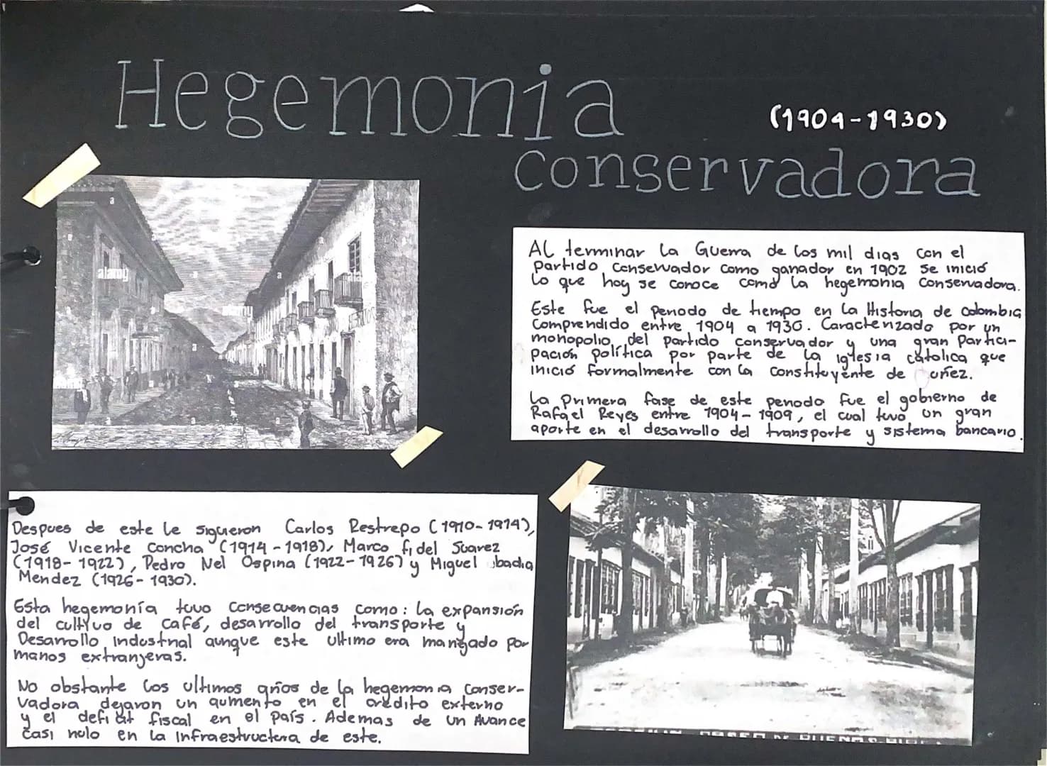 # Hegemonia Conservadora (1909-1930)
Al terminar la Guerra de los mil digs con el partido Consewador como ganador en 1902 se inició Lo que