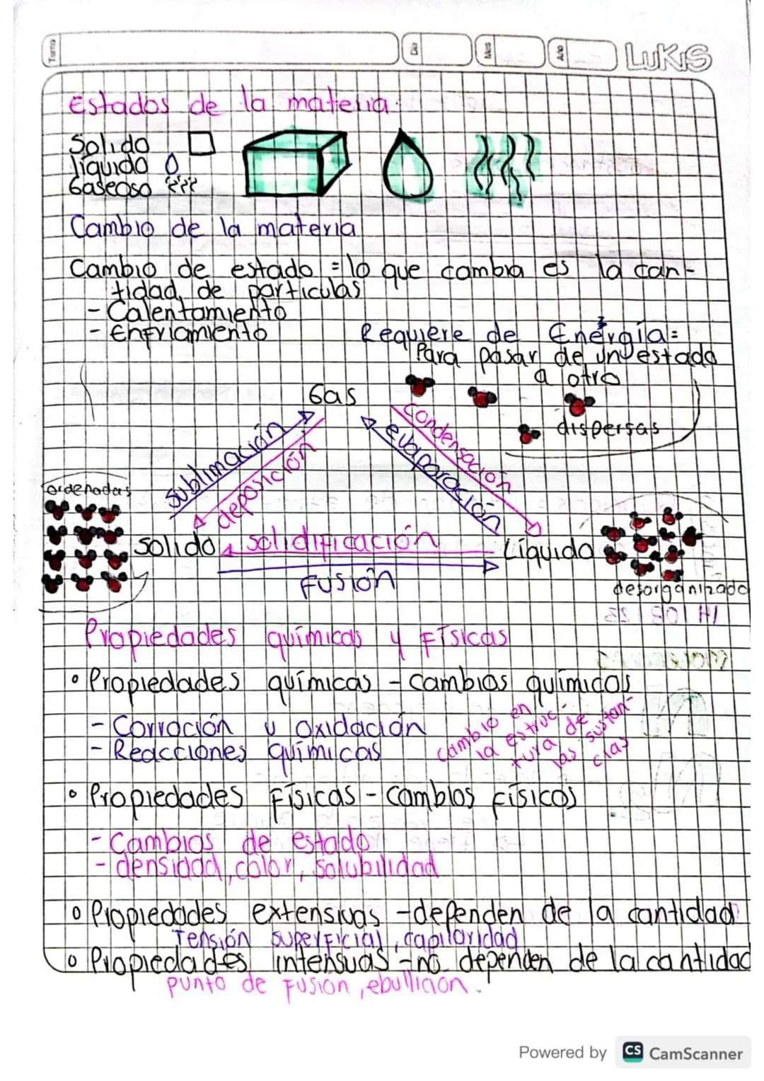 # MATERIA Y ENERGIA
## Quimica
- Es la ciencia que describe la materia -sus propiedades, los cambios que sufre, y los cambios de energia qu