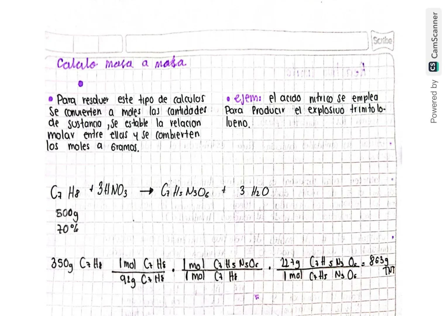 Scribe
# Reactivo limite
Para determinar el reactivo limite en una reaccion quimica deben tenerse
en cuenta los siguientes pasos: gal
* util