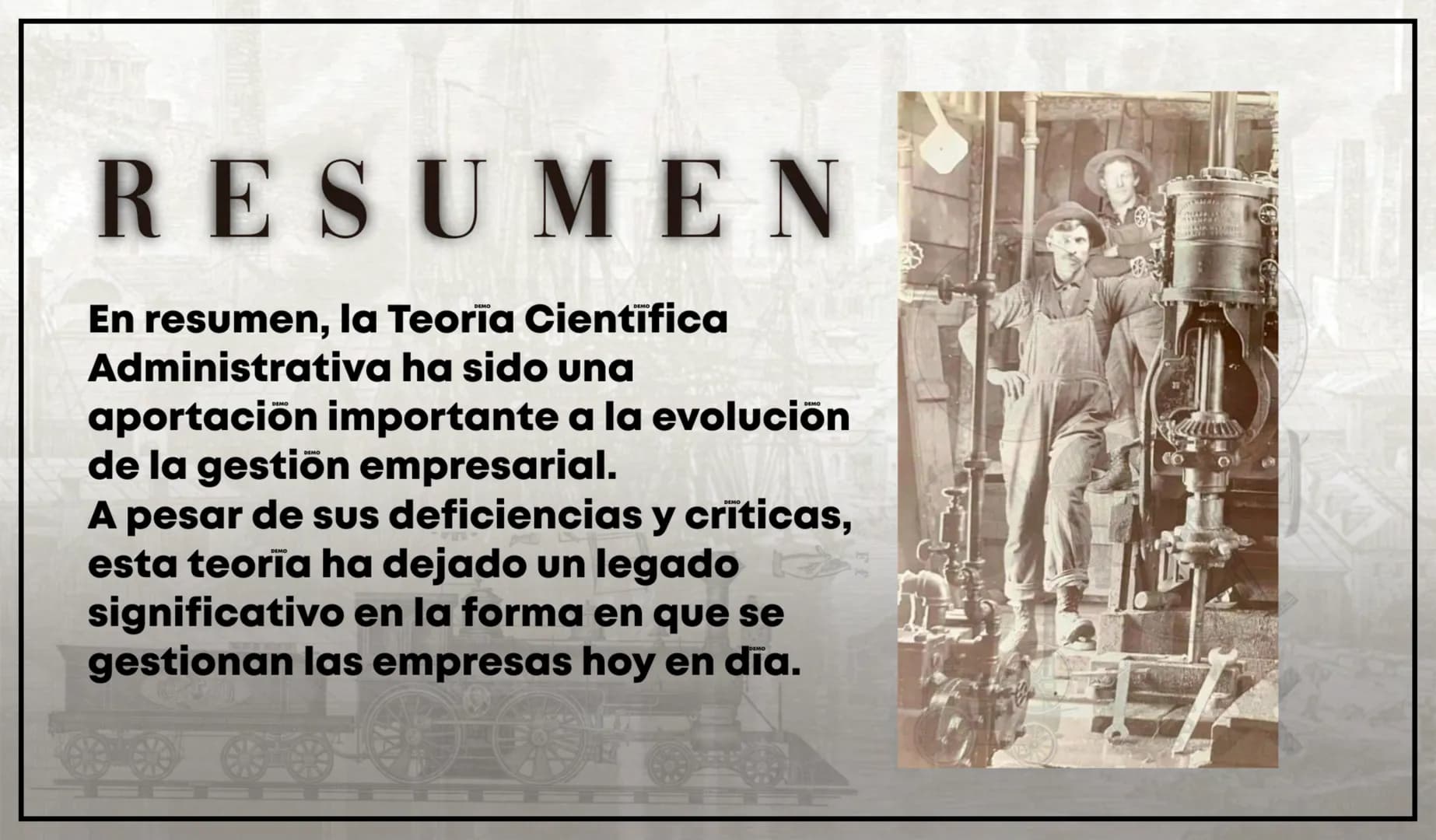 # CONTENIDO
Teoría Científica Administrativa es un enfoque desarrollado a principios del siglo XX con el fin de mejorar la eficiencia y prod