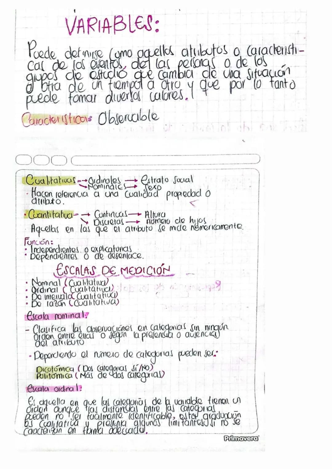 # VARIABLES:
Puede definirse (umo aquellos atributos o caracteristi-
Cas de los eventos, det det las las personas pe o de
grupos de estudio