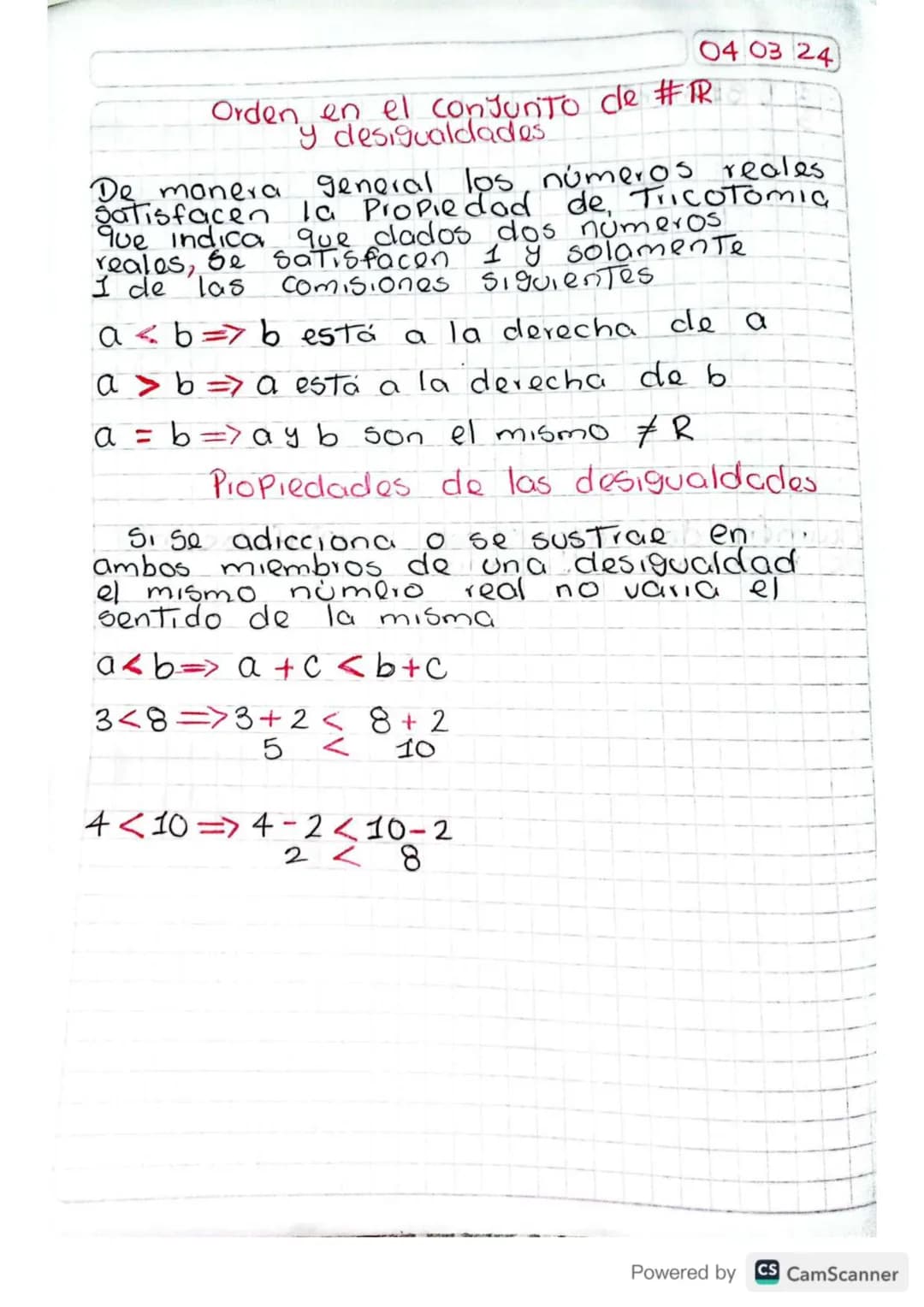 26 02 24
Operaciones con nommeros
reales
$(-\frac{1}{2}) - (-\frac{4}{8}) + \frac{2}{4} - \frac{7}{2} = -\frac{1}{2} + \frac{1}{2} + \frac{1