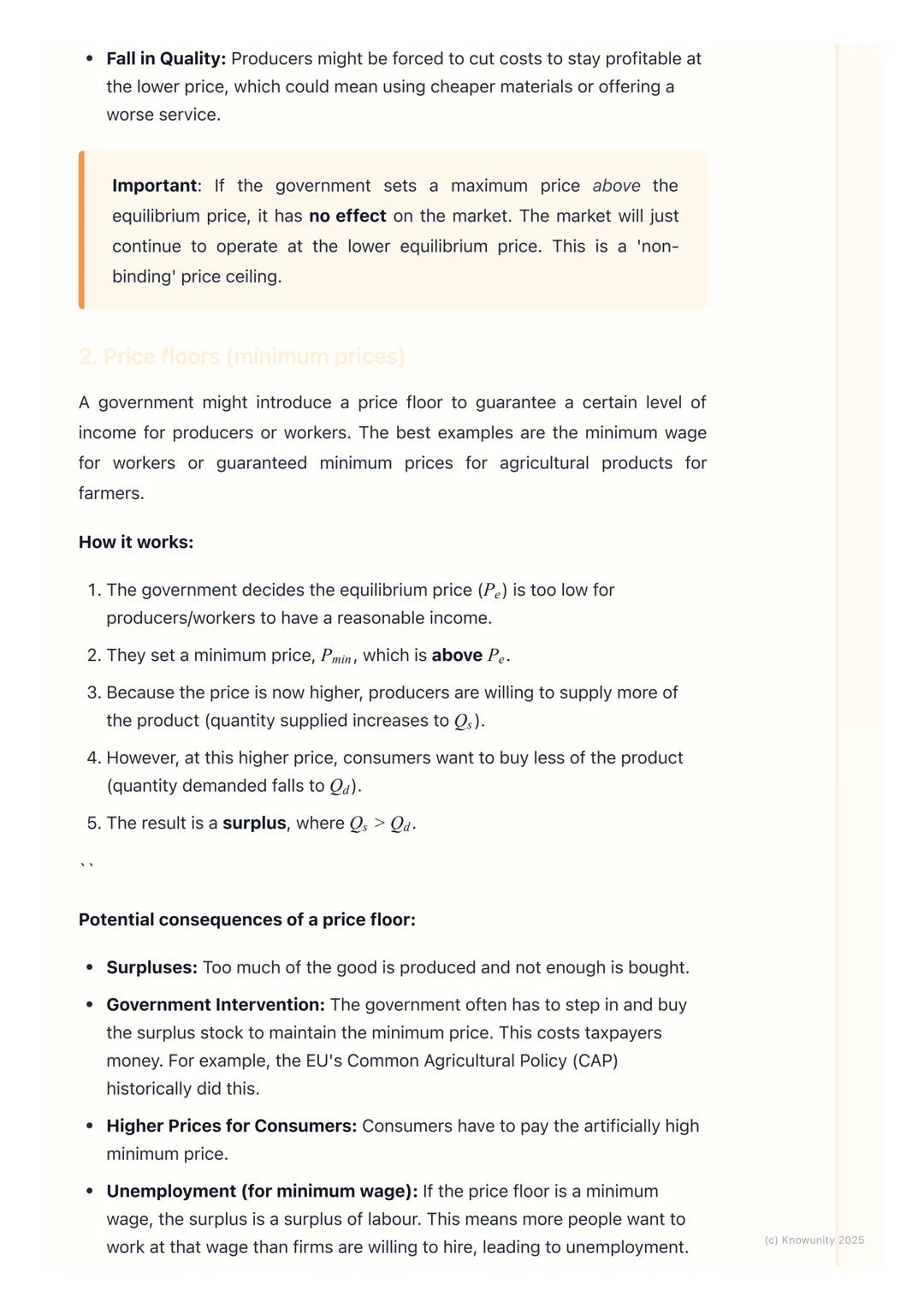 # Price Controls
Introduction to price controls
Price controls are when the government sets a price for a good or service,
instead of lett