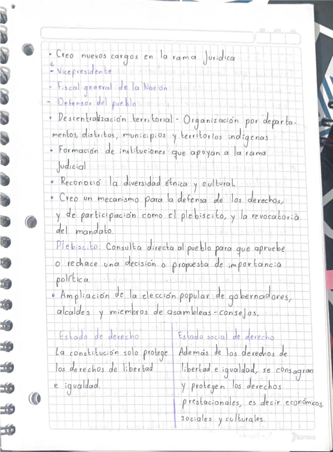 Constitución política 1991
Fue promulgada el 4 de Julio de 1994, reemplazó
a la constitución politica de 1886, expedida durante
la presidenc