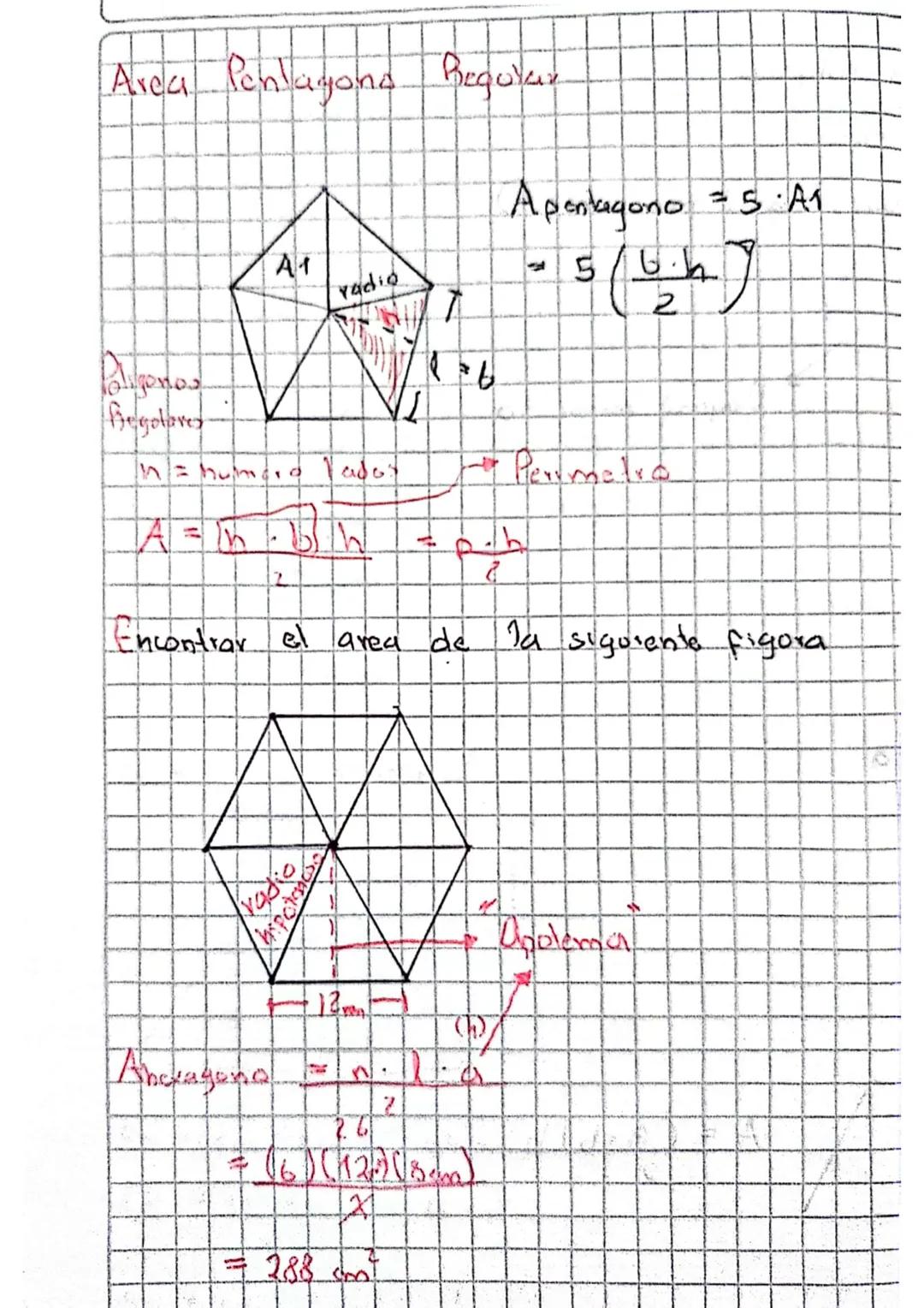 Área Pentágono regular