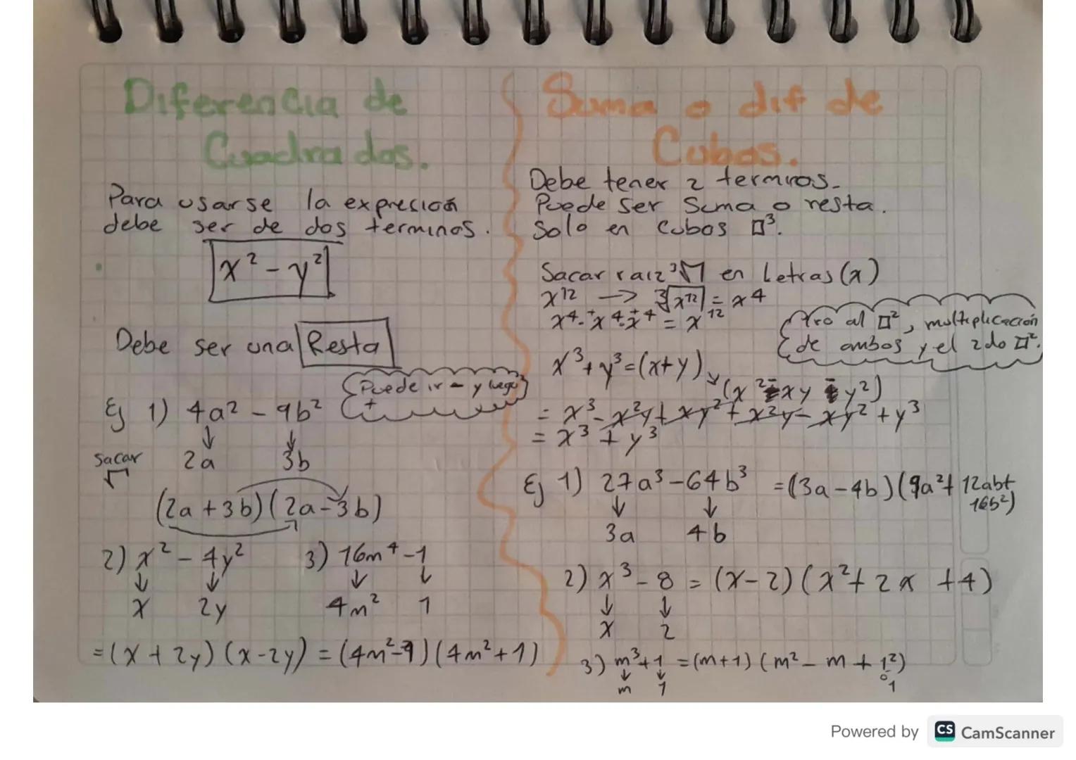 # Factorización.
* Factor Comun
* Diferencia de Cuadrados
* Suma o diferencia de Cubos.
* Trinomio Cuadrado perfecto
* Trinomio d