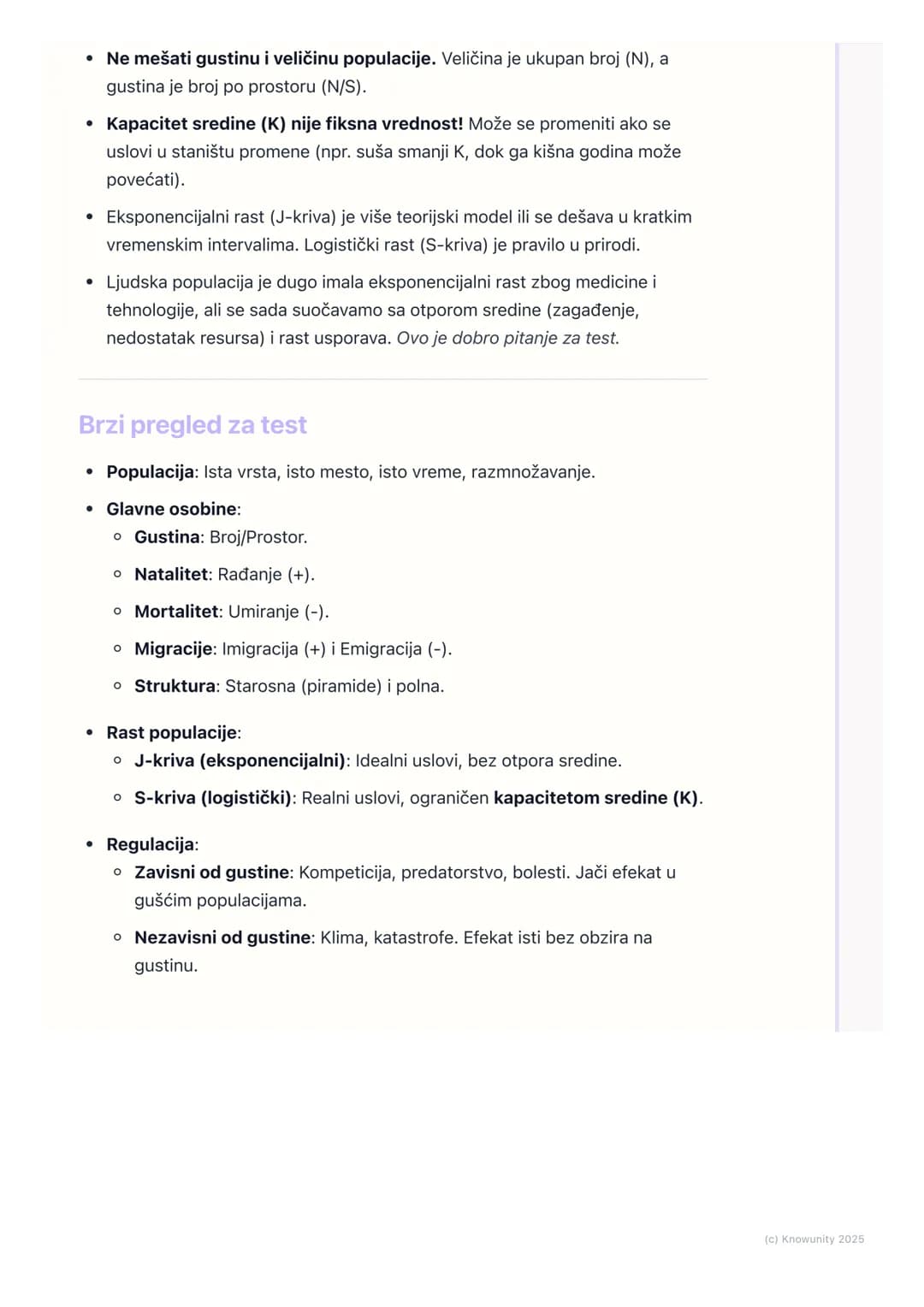 # Populacije
Uvod u populacije
Populacija je grupa jedinki iste vrste koje žive na istom prostoru u isto vreme
i koje su sposobne da se me