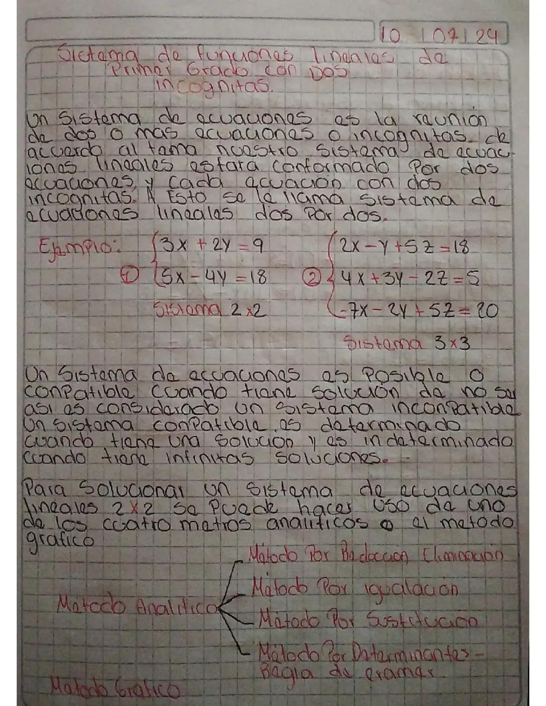 Sistema de funciones lineales