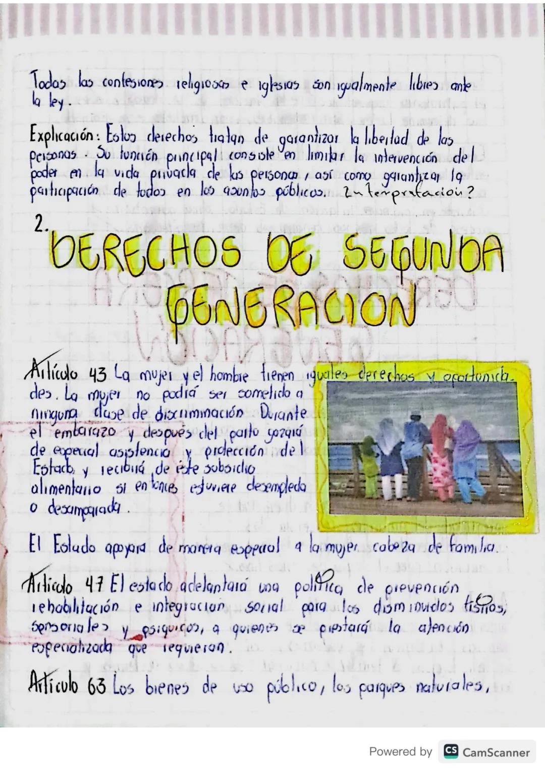 1.
DERECHOS DE PRIMERA
GENERACIÓN
Artículo 11 El derecho a la vida es inviolable No habrá pena de
moeite
Articulo 17 Se prohiben la exclavit