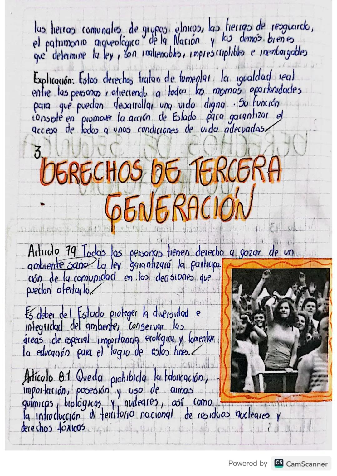 1.
DERECHOS DE PRIMERA
GENERACIÓN
Artículo 11 El derecho a la vida es inviolable No habrá pena de
moeite
Articulo 17 Se prohiben la exclavit