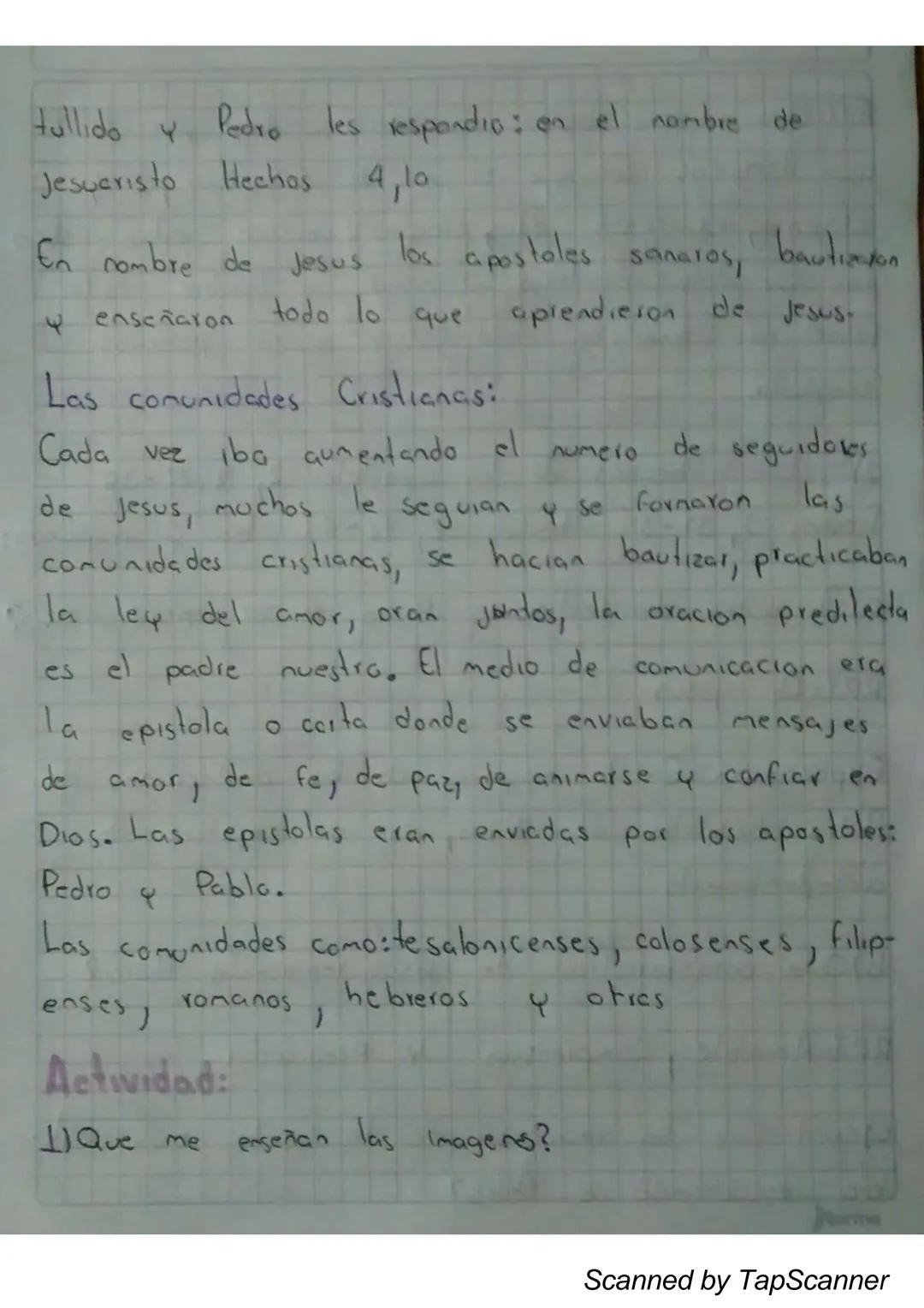 Religion
Actividad: Primeras comunidades cristianas
Pedro lleno del espirito Santo, comenzo
a dar testimoni
de la resurreccion
de Jesucristo