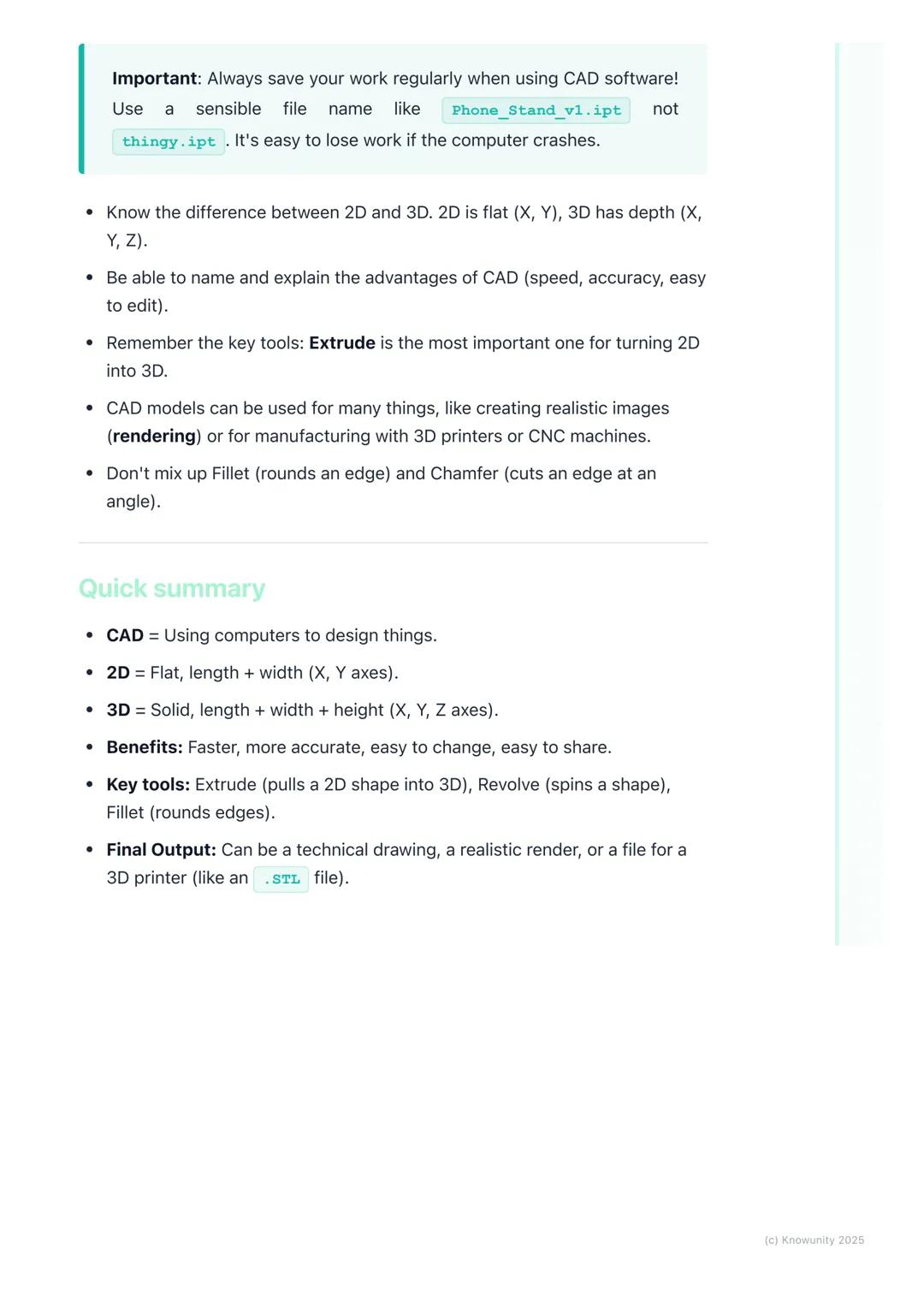 # Introduction to Computer-
Aided Design (CAD)
What is Computer-Aided Design (CAD)?
Computer-Aided Design, or CAD, is using computer softw