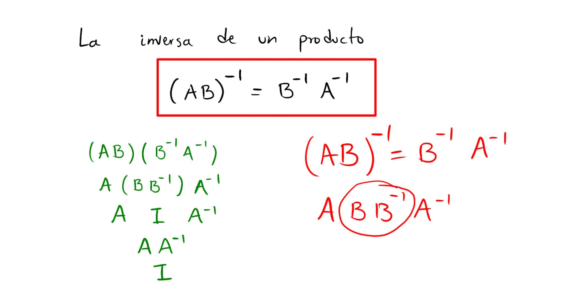 Inversa de
una
matriz Dado
Ax = 5
AA = AA' = 1
Una forma de encontrar x
AAR = A
es
сото
A'A = I
entonces
-A A' →
es
la inversa de la
matriz