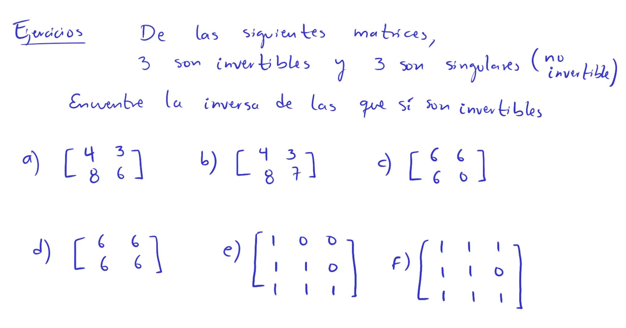Inversa de
una
matriz Dado
Ax = 5
AA = AA' = 1
Una forma de encontrar x
AAR = A
es
сото
A'A = I
entonces
-A A' →
es
la inversa de la
matriz