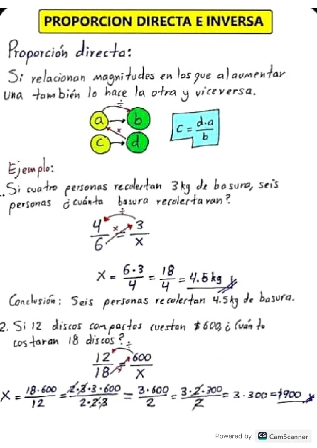 Proporción Directa e Inversa