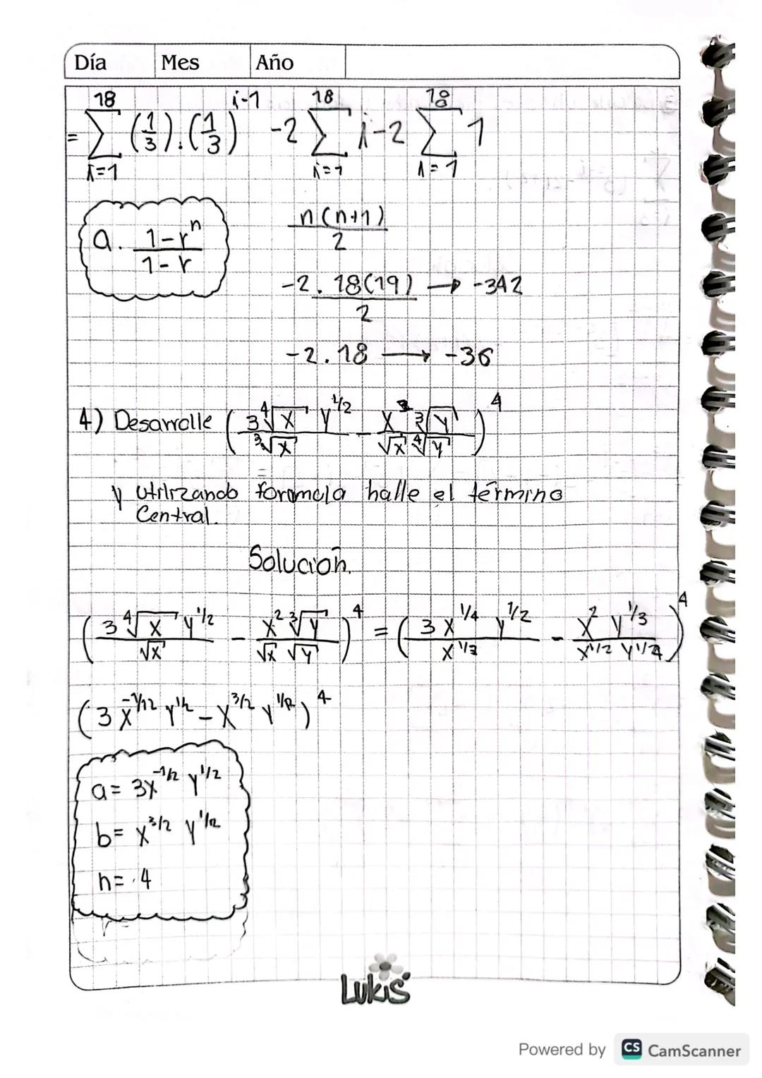 TEOREMA DEL BINOMIO.
Sin es un entero positivo se define la factorial de
n, o "n factorial" asi;
+
n 1.2.4 h
Definimos el coefmeente binomia
