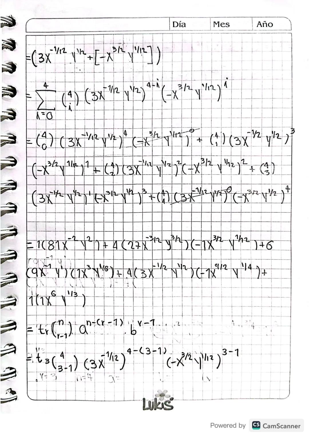 TEOREMA DEL BINOMIO.
Sin es un entero positivo se define la factorial de
n, o "n factorial" asi;
+
n 1.2.4 h
Definimos el coefmeente binomia