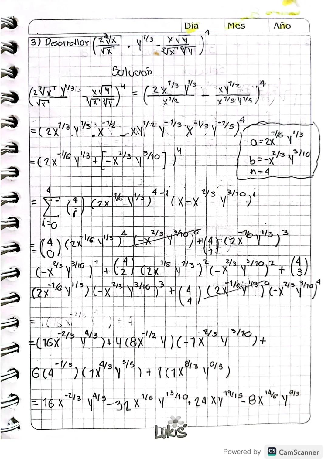 TEOREMA DEL BINOMIO.
Sin es un entero positivo se define la factorial de
n, o "n factorial" asi;
+
n 1.2.4 h
Definimos el coefmeente binomia