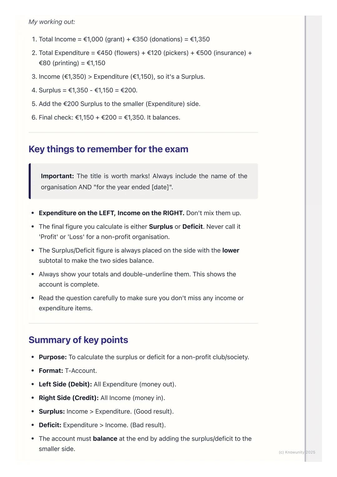 # Income and Expenditure
## Accounts (Simplified)
What is an income and expenditure account?
This is a financial statement prepared by non