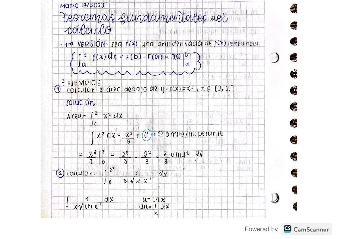 Matemáticas grado 11 - Teorema fundamental del cálculo