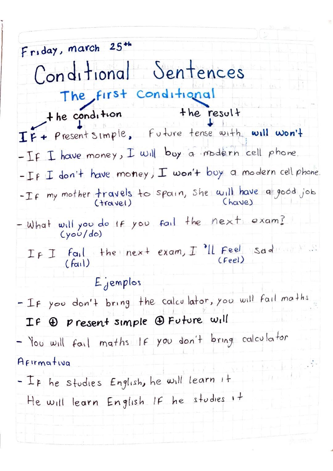 First conditional