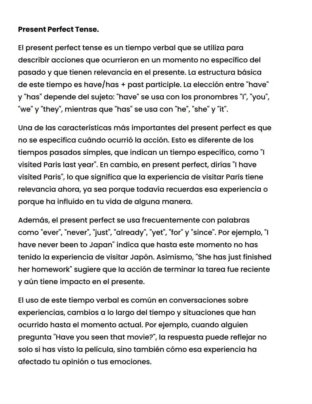 Present Perfect Tense.