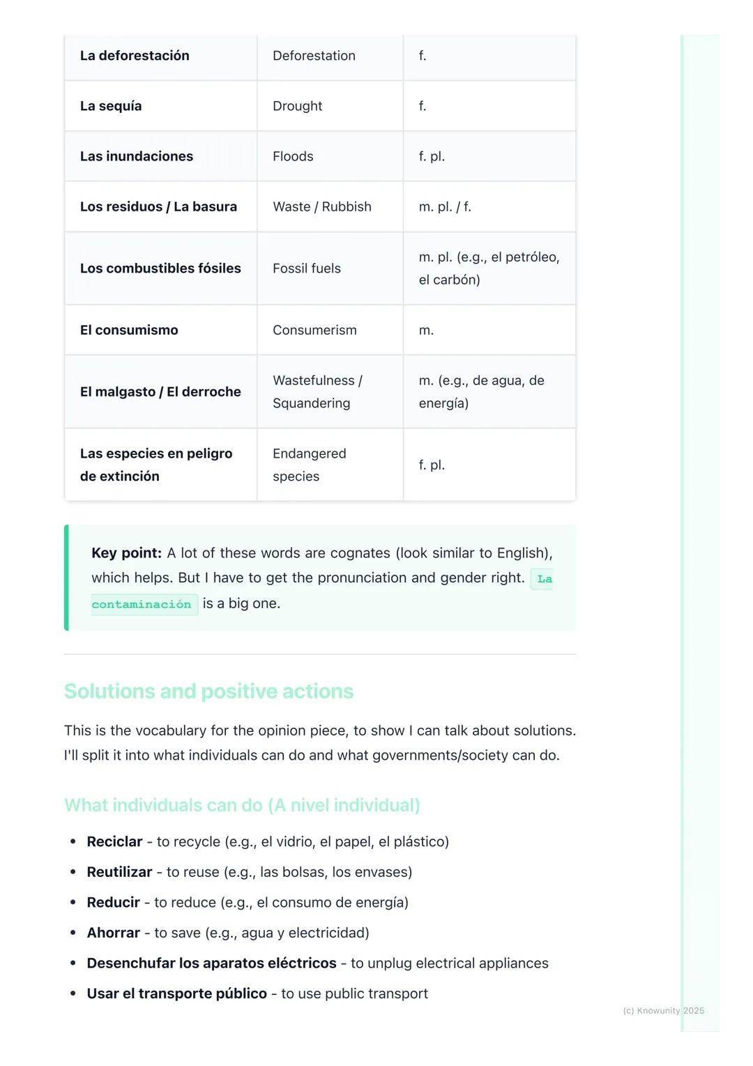 # Environment, Climate Change,
and Global Issues
Introduction to environmental vocabulary
This is a huge topic for the Leaving Cert, comes