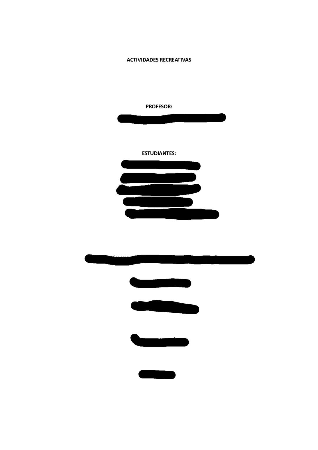 Actividades recreativas